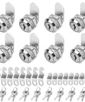 Five Eighths Inch Zinc Alloy Cam Locks Set With Keys, Keyed Alike, Eight Pack For Mailbox, Toolbox, Garage Storage, Tailgates And Pickup Truck Tool Boxes, Heavy Duty.