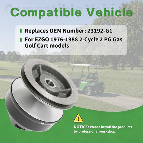 Primary Drive Clutch For EZGO Marathon 2 Cycle Gas Golf Cart 1976 1988 OEM 23192 G1 Replacement bolt-on aluminum clutch