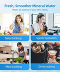 Pack Of Three 10 Inch Inline Resin Filters With Quarter Inch Quick Connect featured in daily drinking, sports hydration, meal cooking, and drink making.
