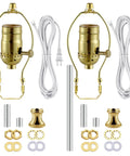 Top Shelf Lamp Making Kit Featuring Extra Long Twelve Foot Cord And Slick Gold Socket Hardware, brass socket and wires for lamps.