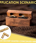 Brass Barrel Hidden Hinges Nextpal for Wooden Jewelry Boxes and Keepsake Cases 20mm and 25mm Set of 32 Pieces installed on box
