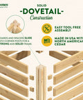 Premium Cedar Wood Compost Bin, 36 X 36 X 31 Inches, Three Quarter Inch Thick North American Cedar, Dovetail construction detail