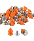 50 Sets Cone Spike Stud Rivets With Screw Back 8x12mm M3x0.5 Thread Orange Punk Hardware For Leather Craft Clothing