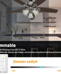 Ceiling Fan Remote With Light Dimmer And 3 Speed Wall Control Replacement For TR326A in kitchen setting.