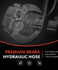 Rear Center Brake Hydraulic Hose For Classic GM Vehicles Compatible With Chevrolet, GMC, Buick, Cadillac, Pontiac And Oldsmobile Models Including C10 C20 C30 Impala Camaro Blazer Seville Firebird And More displayed with brake system.