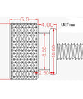 Diagram of Orange Aluminum Alloy M3.5x12mm Fully Threaded Knurled Thumb Screw, showing dimensions and knurled grip detail.