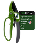 Heavy Duty Ratcheting Pruning Shears For Effortless Garden Cuts Up To 1.5 Inches with green handle and SK5 steel blades