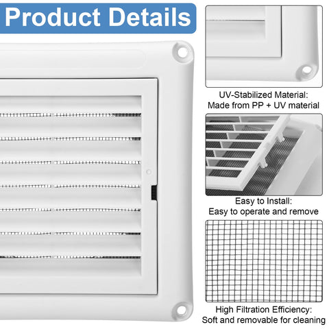 12 Pack 4 Inch Louvered Vent Covers For Exterior Vents With Built In Fly Screen Mesh And 4 Screws Easy Installation Stops Birds Nesting