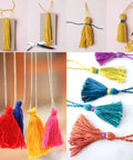 Step-by-step tassel-making with the Rainbow Embroidery Floss Set With 50 Skeins In Bright Colors 12 Floss Bobbins And 1 Needle Threading Tool Each Skein About 8.75 Yards Long With 6 Strands Polyester Colorfast For Cross Stitch Friendship Bracelets And All Your DIY Craft Projects.