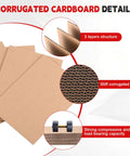 Trading Card Shipping Set With Self Adhesive Rigid Mailers And Cardboard Inserts 201 Pack showing corrugated cardboard details