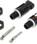 Heavy Duty Solar Bulkhead Connector Pair MC4 30A 1000V IP67 Black Waterproof Built For Tough Panels And Cables Includes Male And Female Bulkhead Connectors Bundle