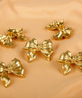 Gold Bow Cabinet Knobs Set Two Pack Brass Finish Bow Shaped Pulls for drawers, cabinets, dresser, wardrobe, glass doors, kitchen use