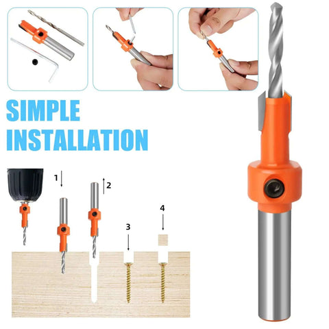 Image showing the 8mm Heavy Duty Hole Punch Tool for paper and card projects, illustrating simple installation steps and key components.