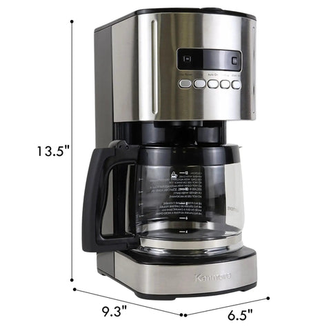 Programmable Drip Coffee Maker With Glass Carafe 12 Cup Capacity Regular And Bold Brew Auto Shut Off Large Water Reservoir