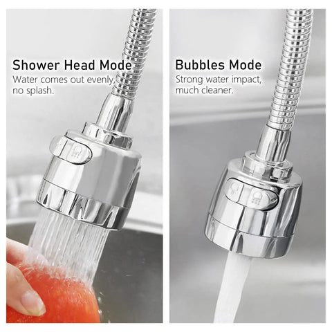 Faucet Extender Kitchen Sprayer Attachment 360 Degree Rotatable No Splash Water Saving Tap With Universal Adapter Set in action