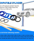 Hydraulic cylinder seal kit with blue and black rubber O-rings for Rotary Lift compatible SPO9/SP0A9/SPO7 models