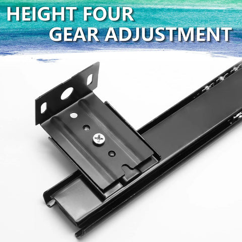 Close-up of 2 Pack 14 Inch Keyboard Slide Rails With Heavy Duty Ball Bearing Slides showing screw and height adjustment feature