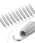 Super Tough 50Kg Load Extension Springs 10 Pack Heavy Duty Steel Made For Garage Doors And Trailer Ramps That Never Snap Plus Great Elasticity! - Close-up of heavy duty steel extension springs.