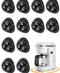 12 Pack Mini Appliance Caster Wheels With 360 Degree Rotation Self Adhesive Swivel Casters for Coffee Makers displayed with coffee maker