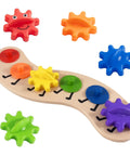 Colorful Rainbow Caterpillar Gear Toy For Toddlers And Babies Teaches Color Names And Matching With Spinning Gear Fun For Kids