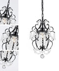 Plug In Mini Black Chandelier Hanging Light With Cord Switch Perfect For Bedroom Living Room And Dining Room Ceiling Fixture 11 Inches By 15 Inches With One Meter Chain Uses E26 Bulb Base Not Included 110V