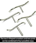 Stainless Steel S Shaped Tool Rest Set For Woodturning Lathe Bowls With 9 Inch Internal Crossbar 9 Inch External Crossbar