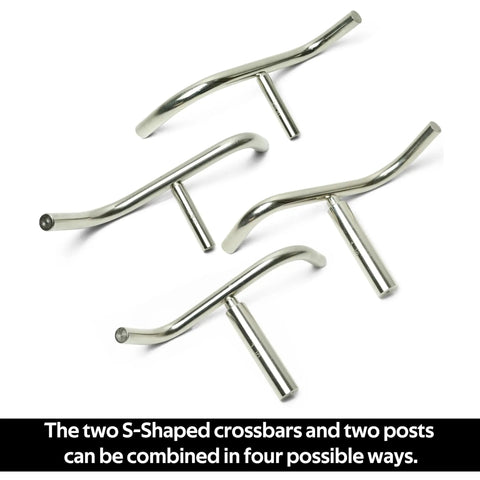 Stainless Steel S Shaped Tool Rest Set For Woodturning Lathe Bowls With 9 Inch Internal Crossbar 9 Inch External Crossbar