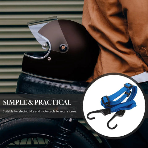 Motorcycle Helmet And Cargo Securement Straps With Hooks Mesh Elastic Rope Strap Grab And Go Portable Nylon And Rubber Tie Down