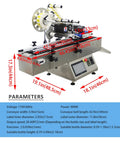Workhorse Automatic Labeling Machine With Grippy Roller Conveyor for easy bottle wrapping, features touchscreen and adjustable speed.