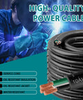 Heavy Duty 14 Awg 4 Conductor Soow Wire 25 Ft Portable Power Cable built for welding with oil resistant jacket and flexible coil.