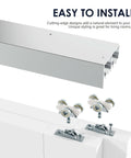 72 Inch Bypass Sliding Door Hardware Kit For Closet Doors With Double Track Smooth And Quiet No Fuss Setup Aluminum Silver Finish