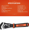 12 Inch Self Adjusting Pipe Wrench With Dual Material Handle For Black Iron Galvanized PVC And Copper Plumbing Quick Grip Release For Fast One Hand Use