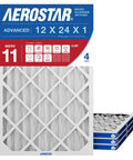 12x24x1 MERV 11 Pleated HVAC Furnace And Air Conditioner Filter 4 Pack No Brainer Easy Install For Dust Pollen Pet Dander