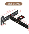 Built Rock Solid Headboard Brackets For Metal Bed Frames Adjustable Universal Extensions Matte Black size detail with measurements.