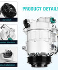 No Sweat AC Compressor With Clutch Dude Approved Ride Refresh For Chrysler 300 Dodge Charger And Challenger 3.6L V6 Engine 2014 Through 2023 close-up view showing AC clutch details.