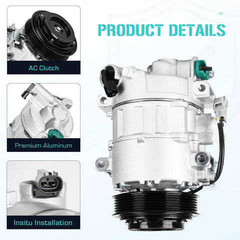 No Sweat AC Compressor With Clutch Dude Approved Ride Refresh For Chrysler 300 Dodge Charger And Challenger 3.6L V6 Engine 2014 Through 2023 close-up view showing AC clutch details.
