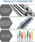 200 Piece Drywall Anchor Screw Set With Self Drilling Zinc Plated Carbon Steel For Quick No Prep Install And Heavy Duty Rust Resistant Mounting Of TVs Cabinets Shelves And Wall Decor, stainless steel anchors