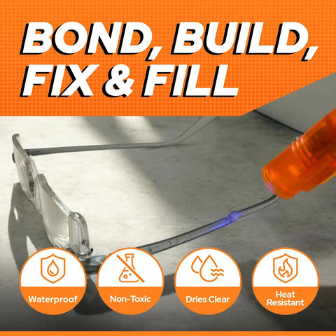 UV Resin Kit For Quick Bonding And Home Repairs Liquid Plastic Welder Cures With UV Light applied to eyeglass frame