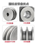 Heavy Duty Single Slot Cast Iron V Belt Pulley Tray For 90 To 280mm Motors showing detailed grooves and design features.