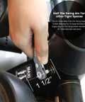 Using Ultra Low Profile Quarter Inch Mini Ratchet Wrench Set For Close Quarters Screwdriver in tight space with measurement.