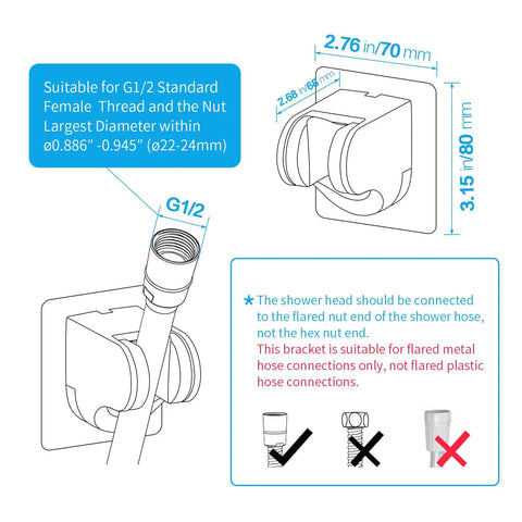 Stick On Shower Head Mount With Adjustable Swivel For RV And Bathroom Easy Install Self Adhesive Strong Grip Universal ABS Chrome Bracket Handheld Wand Holder