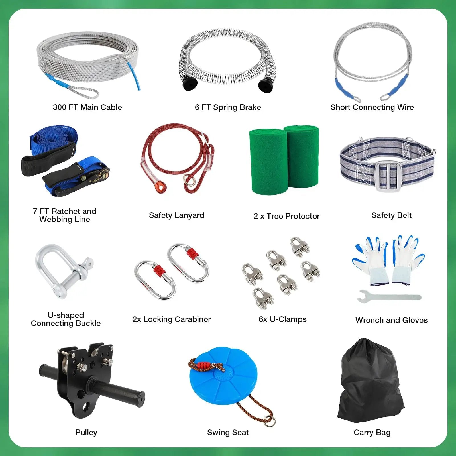300 Ft Zip Line Kit for Kids & Adults Up to 400 Lbs! ✓