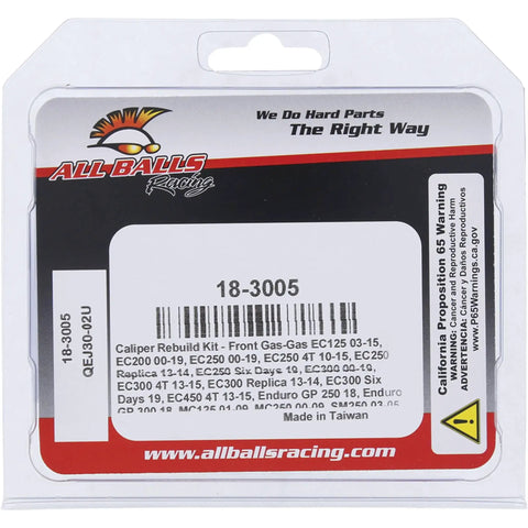 Front Caliper Rebuild Kit For Honda CR125R 1987 To 2007 And CR250R 1990 To 2007 package front view