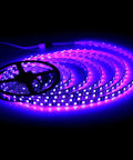 Waterproof 16.4ft RGB LED Strip Lights 5050 Color Changing Rope Lights For Bedroom Decor And Holiday Parties, 300 LEDs On Black PCB