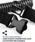 Close-up of Heavy Duty Fish Stringer Clip with stainless construction and 36 inch steel core lanyard showing quick release buckle