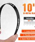 ValueMax mini hacksaw with aluminum body and 10 inch bi-metal blade; includes spare blade