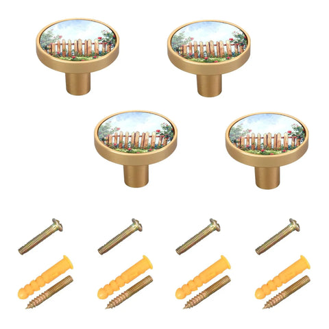 4 Pack Round Zinc Solid Cabinet Knobs One And One Quarter Inch Dope Decorative Hardware For Bathroom Cabinets Dressers Cupboards And Wardrobes With Smooth Acrylic Face Plate And Rugged Zinc Alloy Build
