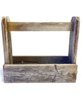 Real Reclaimed Barnwood Tote Carry All Planter Box For Indoor And Outdoor Farmhouse Decor Accent With Authentic Weathered Wood