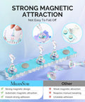 Two Sets Blue Acrylic Nail Stand With Magnetic Display Base for Press Ons showcasing magnetic attraction and transparent stands