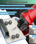 45 Degree Tile Chamfering Tool For Type 100 Angle Grinder, Professional Ceramic Tile Bevel Attachment in action with red grinder